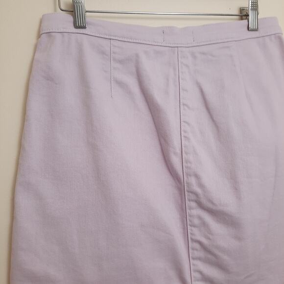 J Crew Jeans Pastel Lavender Denim Wrap Short Mini Skirt Sz 27 / 4 A-Line - Picture 7 of 11